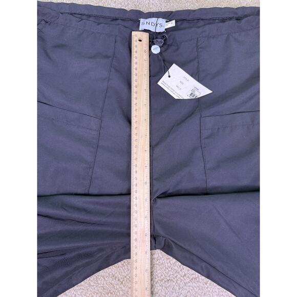 SNDYS Womens Wide Leg Pants Size 10 Black Drawstring legs Boho NWT E393 - Picture 11 of 14